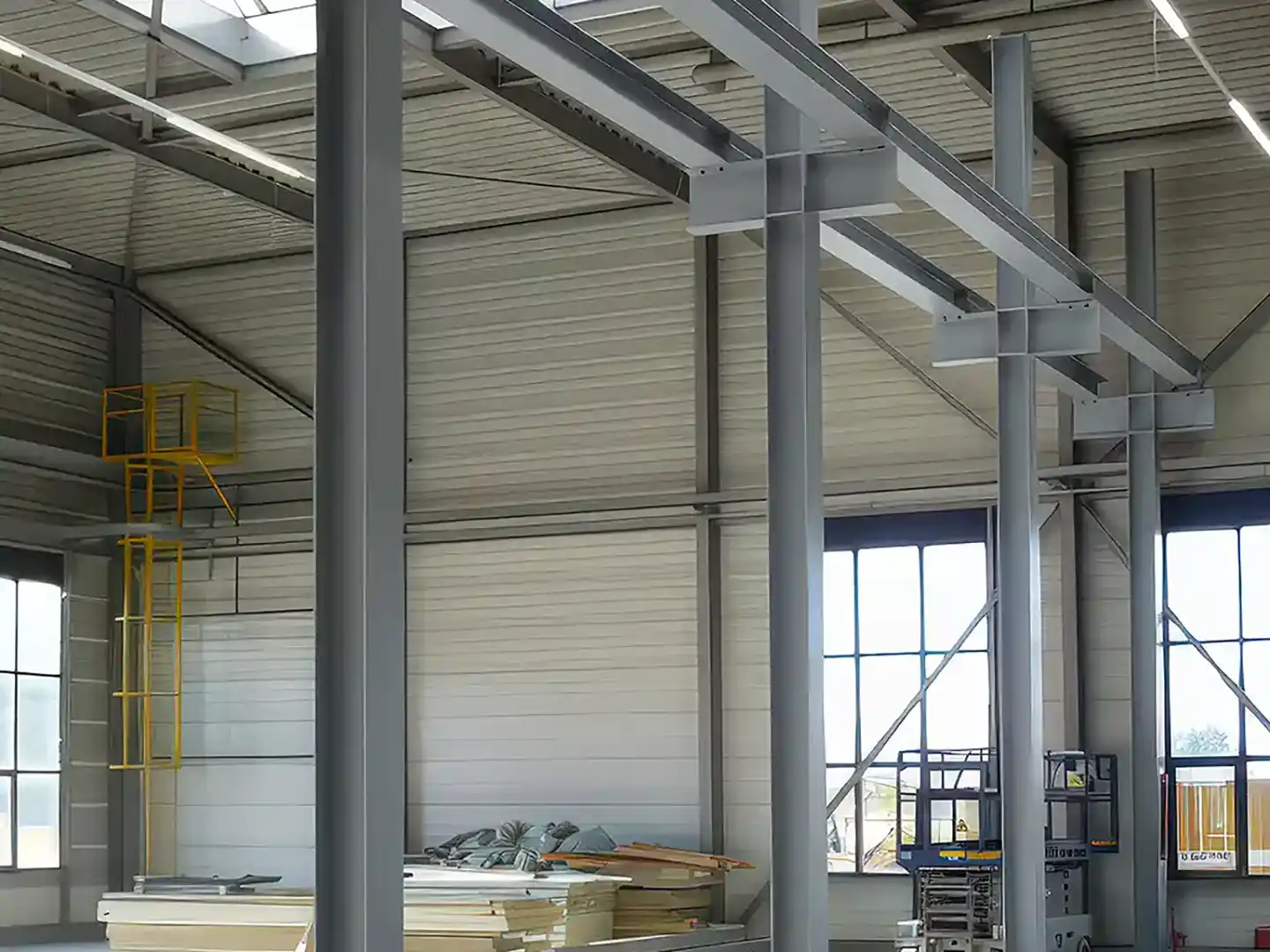 Einbau von Kranbahnen im Gebäude des ehemaligen WKW-Kunststoffwerks in Rüthi, dem neuen Standort der Menzi Muck Einbau von Kranbahnen im Gebäude des ehemaligen WKW-Kunststoffwerks in Rüthi, dem neuen Standort der Menzi Muck