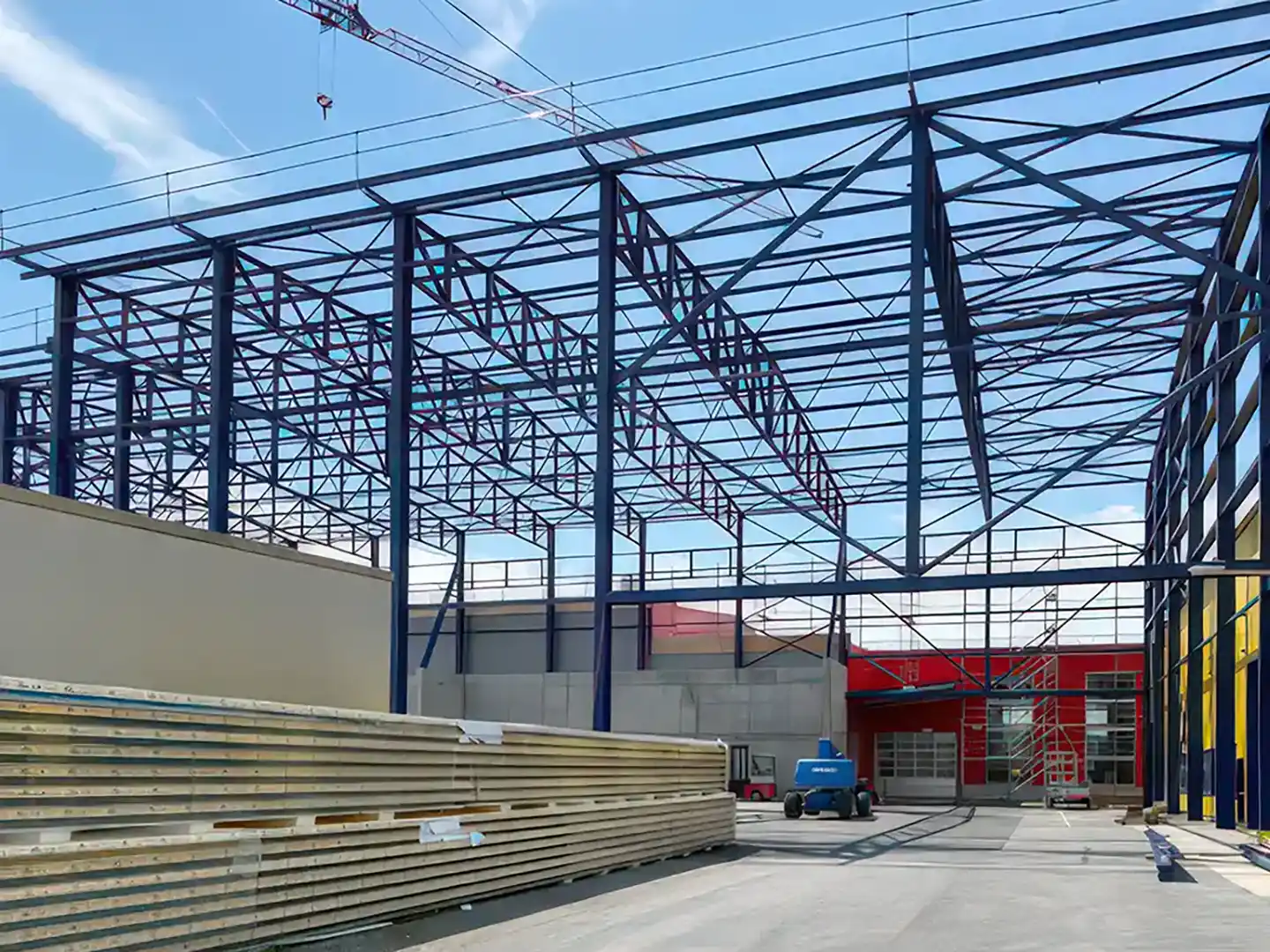 Stahlkonstruktion für Überdachung Werkplatz